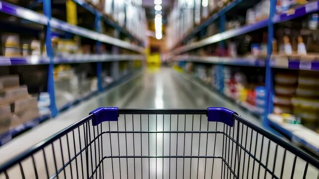 From brakes to cash register: dynamics of the grocery cart movement