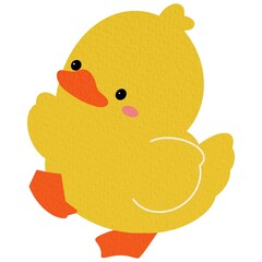 Cute Animal Duck characters. Hand drawn farm animal cartoon design of yellow duck, duckling, chick in different pose. Adorable baby duck illustration for sticker, clipart, education.