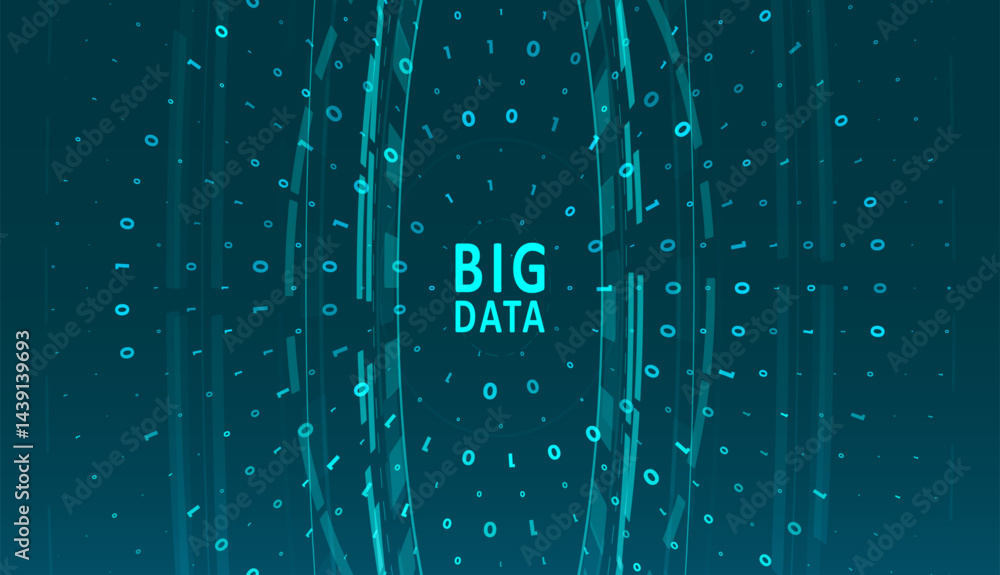 Poster abstract big data visualization. big data code representation. graphic concept for your design