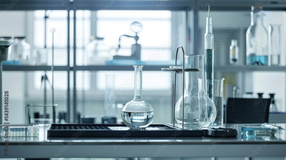 Poster simple science experiment in a clean lab stock photo --ar 16:9 --raw --v 6 job id: 768142b5-11e3-4e8