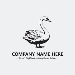 Swan Silhouette Logo Company Design Illustration Vector Graphic Image