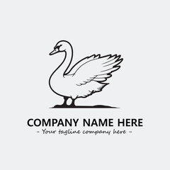 Obraz premium Swan Silhouette Logo Company Design Illustration Vector Graphic Image