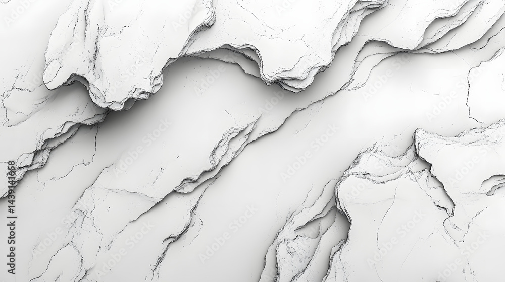 Poster Abstract rock textures pure white background digital art modern design layered patterns