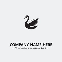 Swan Silhouette Logo Company Design Illustration Vector Graphic Image