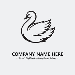 Swan Silhouette Logo Company Design Illustration Vector Graphic Image