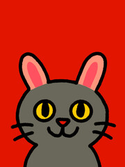 Cat hand drawn art - canvas print art - wall decoration - colorful cat - kids book - cat expression