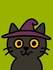 Cat hand drawn art - canvas print art - wall decoration - colorful cat - kids book - cat expression