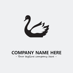 Swan Silhouette Logo Company Design Illustration Vector Graphic Image