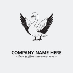 Swan Silhouette Logo Company Design Illustration Vector Graphic Image