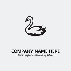 Swan Silhouette Logo Company Design Illustration Vector Graphic Image