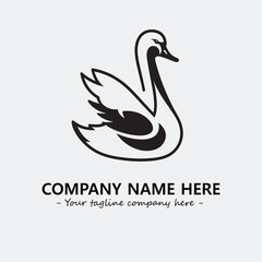 Fototapeta premium Swan Silhouette Logo Company Design Illustration Vector Graphic Image