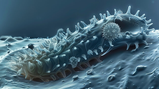Close-up view of parasitic tick attached to human skin with visible blood droplets, concept of danger from insect bites and disease transmission risks.