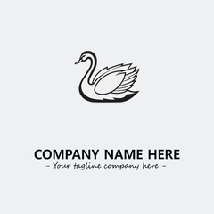 Swan Silhouette Logo Company Design Illustration Vector Graphic Image