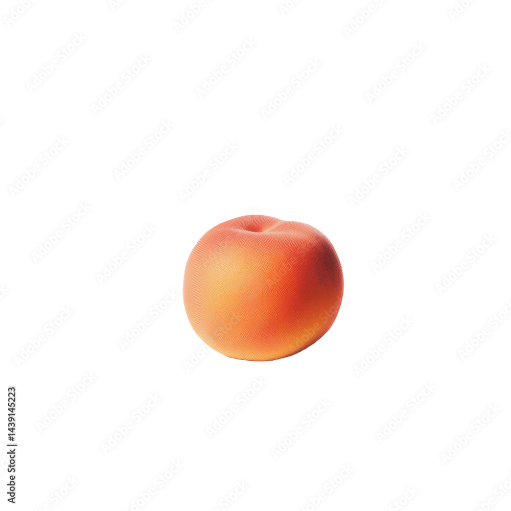 Aufkleber fresh peach on a bright transparent background highlighting its natural color and smooth texture in 