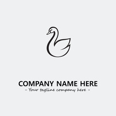 Swan Silhouette Logo Company Design Illustration Vector Graphic Image