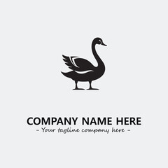 Swan Silhouette Logo Company Design Illustration Vector Graphic Image