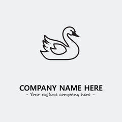 Swan Silhouette Logo Company Design Illustration Vector Graphic Image