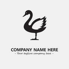 Swan Silhouette Logo Company Design Illustration Vector Graphic Image