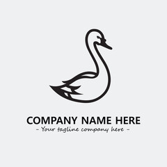 Swan Silhouette Logo Company Design Illustration Vector Graphic Image