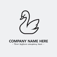 Swan Silhouette Logo Company Design Illustration Vector Graphic Image