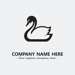 Swan Silhouette Logo Company Design Illustration Vector Graphic Image