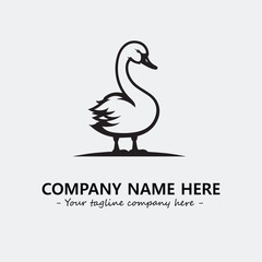 Swan Silhouette Logo Company Design Illustration Vector Graphic Image
