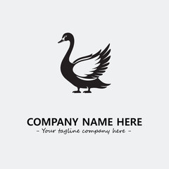 Swan Silhouette Logo Company Design Illustration Vector Graphic Image