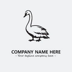 Swan Silhouette Logo Company Design Illustration Vector Graphic Image
