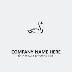 Swan Silhouette Logo Company Design Illustration Vector Graphic Image