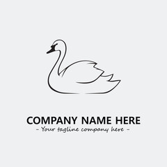 Swan Silhouette Logo Company Design Illustration Vector Graphic Image