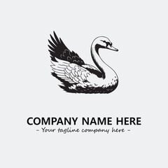 Swan Silhouette Logo Company Design Illustration Vector Graphic Image