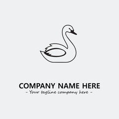 Naklejka premium Swan Silhouette Logo Company Design Illustration Vector Graphic Image