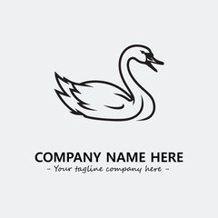 Naklejka premium Swan Silhouette Logo Company Design Illustration Vector Graphic Image