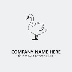 Swan Silhouette Logo Company Design Illustration Vector Graphic Image
