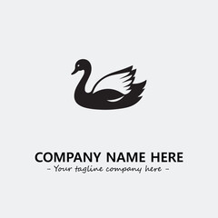 Swan Silhouette Logo Company Design Illustration Vector Graphic Image