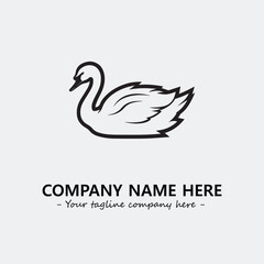 Swan Silhouette Logo Company Design Illustration Vector Graphic Image