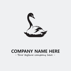 Swan Silhouette Logo Company Design Illustration Vector Graphic Image