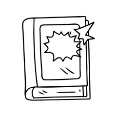 comic book icon, comic book line art - simple line art of comic book, perfect for comic book logos and icons