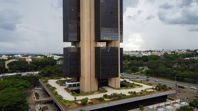 Building of the central bank of Brazil, or Banco Central do Brasil, BACEN acronym. In Brasilia, federal capital.
