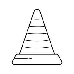 construction site cone icon, construction site cone line art - simple line art of construction site cone, perfect for construction site cone logos and icons