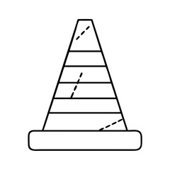 construction site cone icon, construction site cone line art - simple line art of construction site cone, perfect for construction site cone logos and icons