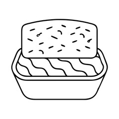 cornbread icon, cornbread line art - simple line art of cornbread, perfect for cornbread logos and icons