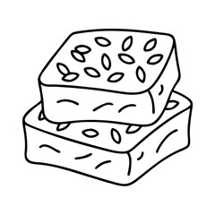 cornbread icon, cornbread line art - simple line art of cornbread, perfect for cornbread logos and icons