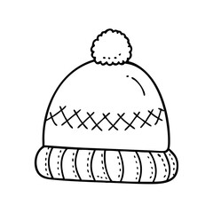 cozy beanie icon, cozy beanie line art - simple line art of cozy beanie, perfect for cozy beanie logos and icons