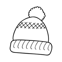 cozy beanie hat icon, cozy beanie hat line art - simple line art of cozy beanie hat, perfect for cozy beanie hat logos and icons