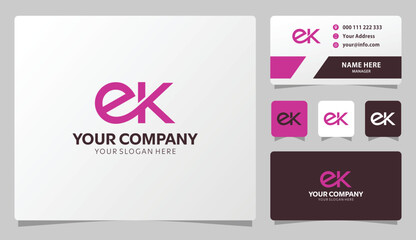 EK monogram logo design modern branding identity elegant style business card template