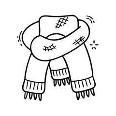 cozy scarf icon, cozy scarf line art - simple line art of cozy scarf, perfect for cozy scarf logos and icons