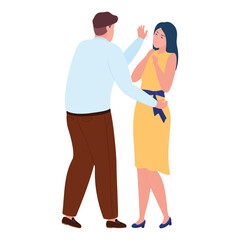An illustration of workplace harassment in which a man harasses a woman, highlighting the inappropriate behavior and emotional impact on the victim