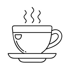 cup of tea or coffee icon, cup of tea or coffee line art - simple line art of cup of tea or coffee, perfect for cup of tea or coffee logos and icons