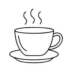 cup of tea or coffee icon, cup of tea or coffee line art - simple line art of cup of tea or coffee, perfect for cup of tea or coffee logos and icons